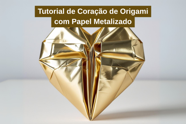 Tutorial de Coração de Origami com Papel Metalizado